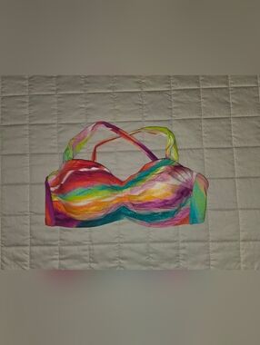 Bleu Rod Beattie-Colorful Rainbow Bikini Top